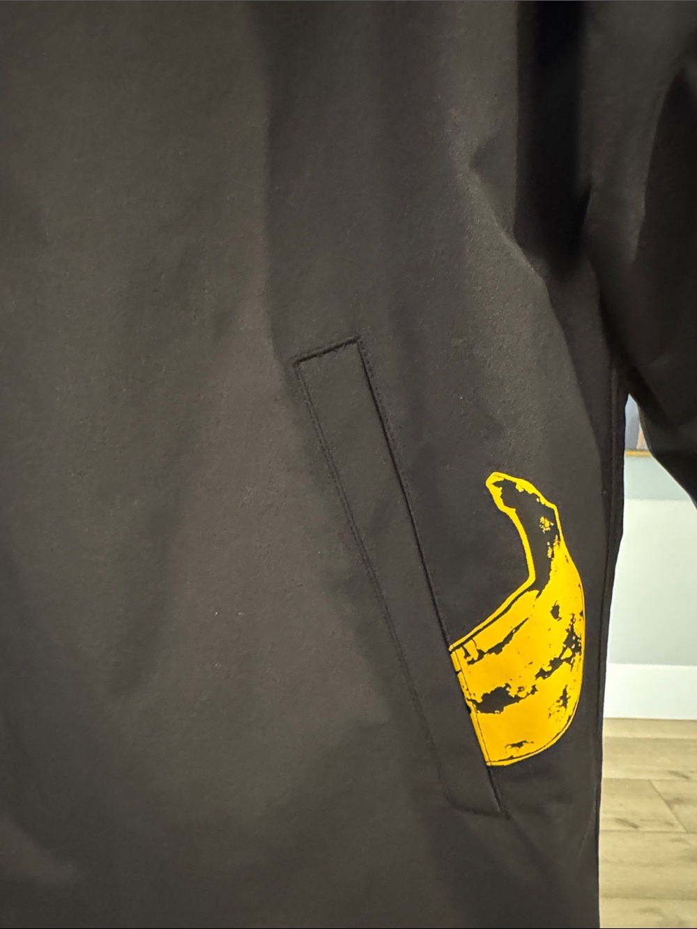 Uniqlo x KAWS Black Varsity Jacket with Yellow Banana Detail - Picture 4 of 8